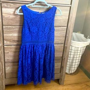 Blue Lace Cocktail Dress